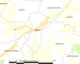 Mapa obce Subles