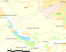 Carte de la commune de Fontenay-sur-Eure.
