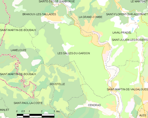 Poziția localității Les Salles-du-Gardon
