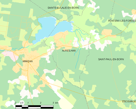 Mapa obce Aureilhan