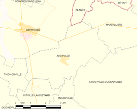 Mapa obce Audeville