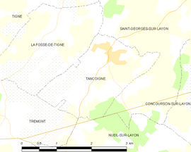 Mapa obce Tancoigné