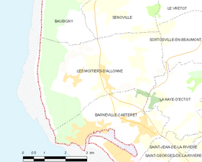 Poziția localității Les Moitiers-d'Allonne