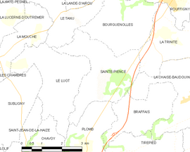 Mapa obce Sainte-Pience