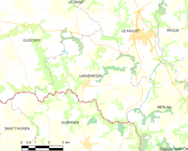 Mapa obce Lanvénégen