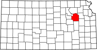 Map of Kanzas highlighting Wabaunsee County
