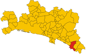 Poziția comunei în cadrul provinciei