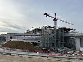 La gare aérienne Marguerite Perey en construction en janvier 2024.