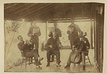 Musical afternoon on the verandah at a homestead in Western Queensland (8759016601).jpg