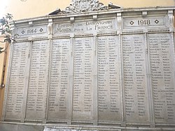 World War I memorial in Draguignan France Noms 14-18 Draguignan.jpg