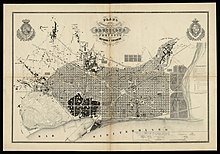 Enlargement plan map of Barcelona (1859). PlaCerda1859b.jpg