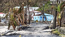 Hurricane Maria struck a week after Hurricane Irma Post Hurricane Maria work starts on BVI MOD 45162994.jpg