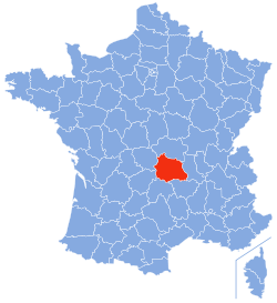Расположение Пюи-де-Дом во Франции