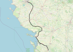 Spoorlijn Nantes-Orléans - Saintes op de kaart