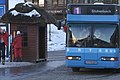Reetgedecktes Bus-Wartehäuschen in Lech am Arlberg