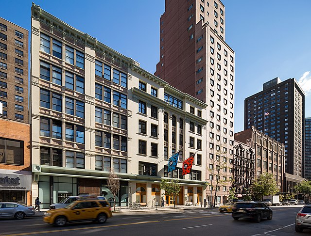 New York City street and building facade.
