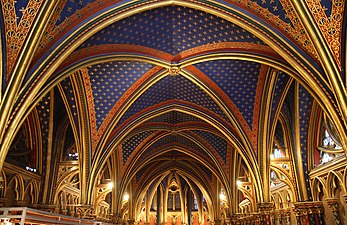 Soffitto della cappella inferiore della Sainte-Chapelle (1242–48)