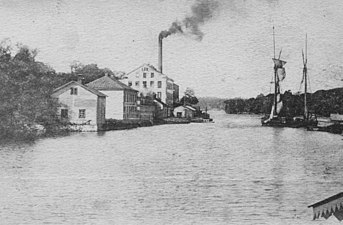 Stockholms Yllefabrik och Långholmskanalen, 1890-tal.
