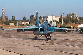 Су-25УТГ на авиабазе Новофёдоровка (Саки, Украина), 2010 год.