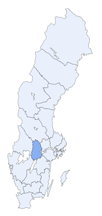 मानचित्र जिसमें ओरेब्रो Örebros län हाइलाइटेड है