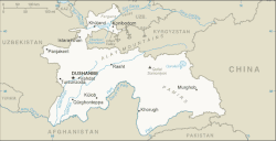 ドゥシャンベ（Dushanbe）の位置の位置図