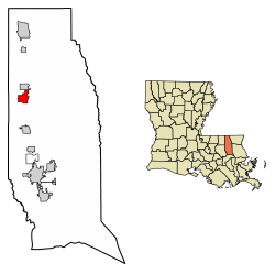 Location of Amite City in Tangipahoa Parish, Louisiana.