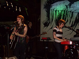 Tegan and Sara playing a show in Hamburg, Germ...