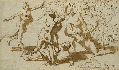 The Rape of the Sabine women, c. 1633 (Royal Collection, Windsor Castle)[34]