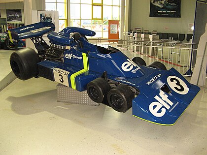 Dirkalnik Tyrrell P34 Jody Scheckter na Veliki nagradi Nem ije 1976