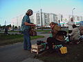 Les marchands de rue à Ziepniekkalns.