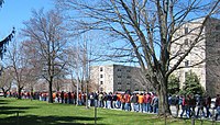 Students gathering on April 17, 2007