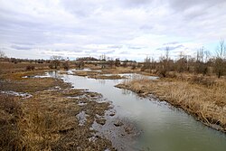 Низовье реки Олава около города Сехнице весной 2021 года