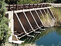 Disused Alamo Canal headgates at Hanlon Heading. The first headgates, known as the Chaffey Gate, were located approximately 100 metres (330 ft) south of this point.[3]