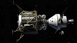 Artist's rendering of the lunar module (left) and space capsule of the Constellation program Altair-orion.jpg