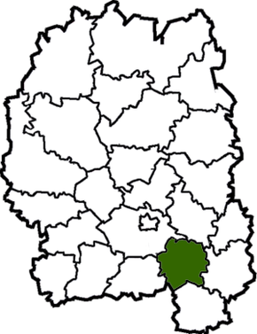 Andrušivský rajón na mapě Žytomyrské oblasti