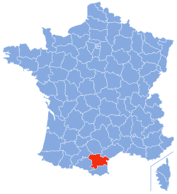 奧德省在法國的位置