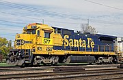 ATSF “Yellowbonnet” with Santa Fe lettering, also lettered for BNSF