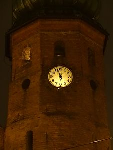 By night, clock tower