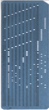 Punched card with the extended alphabet