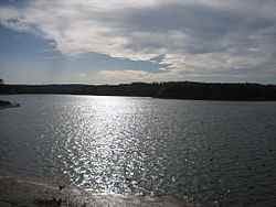 Vue partielle du réservoir de Bouzey