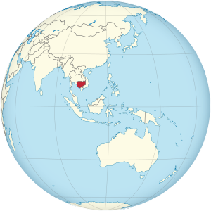 Cambodia on the globe (Southeast Asia centered).svg