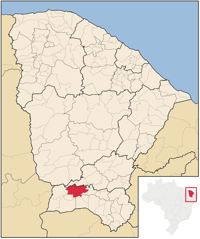 Localização de Assaré no Ceará