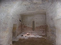 Interior of an underground dwelling.