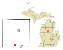 Location of Farwell, Michigan