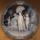 Cleopatra and Her Attendants, plaque by George & Thomas Woodall, c. 1898