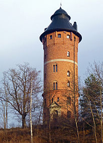 Djursholms vattentorn på vintern, 1940-tal och på vintern 2013.
