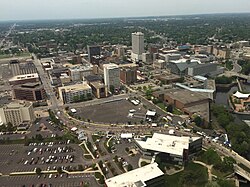 Aerial view of downtown