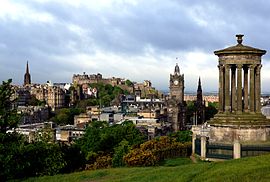 Edinburgh from Calton Hill with Dugald Stewart Monument 3.JPG