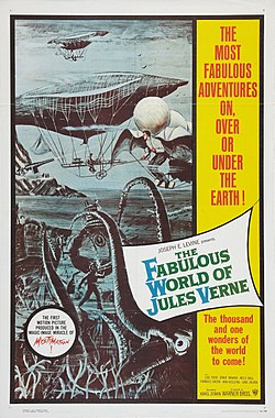 Plakát k uvedení filmu v USA pod názvem The Fabulous World of Jules Verne