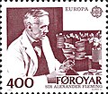 Image 3A stamp commemorating Alexander Fleming. His discovery of penicillin changed the world of medicine by introducing the age of antibiotics. (from 20th century)